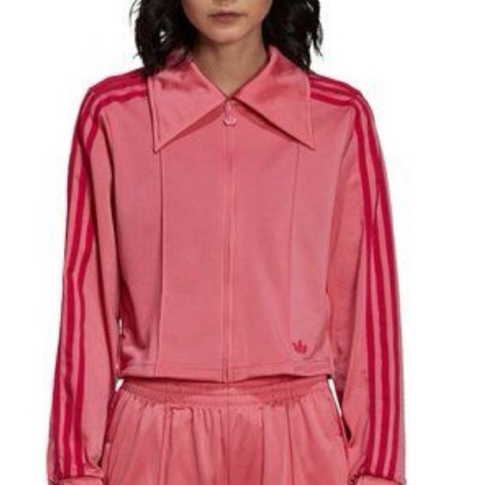 ADIDAS ORIGINAL • pink 70s style track jacket
